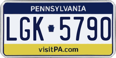 PA license plate LGK5790