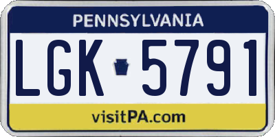 PA license plate LGK5791