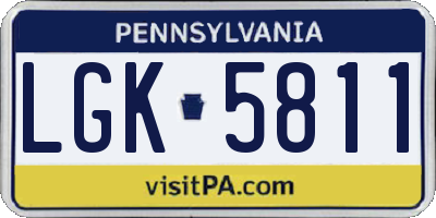 PA license plate LGK5811