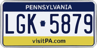 PA license plate LGK5879