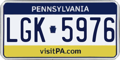 PA license plate LGK5976