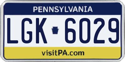 PA license plate LGK6029