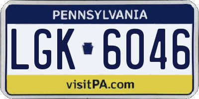 PA license plate LGK6046