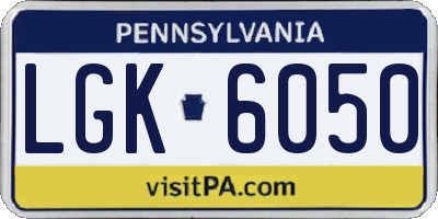 PA license plate LGK6050