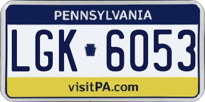 PA license plate LGK6053