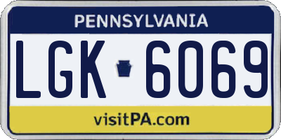 PA license plate LGK6069
