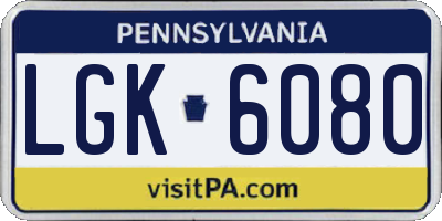 PA license plate LGK6080