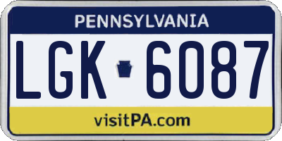 PA license plate LGK6087