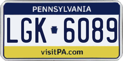 PA license plate LGK6089