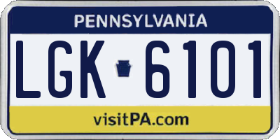 PA license plate LGK6101