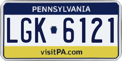 PA license plate LGK6121