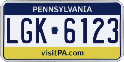 PA license plate LGK6123