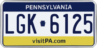 PA license plate LGK6125