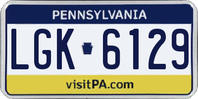 PA license plate LGK6129
