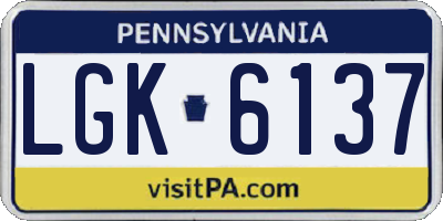 PA license plate LGK6137