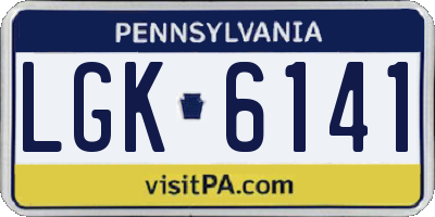 PA license plate LGK6141