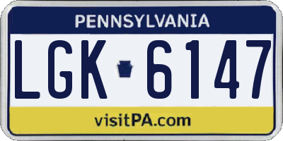 PA license plate LGK6147
