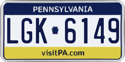 PA license plate LGK6149