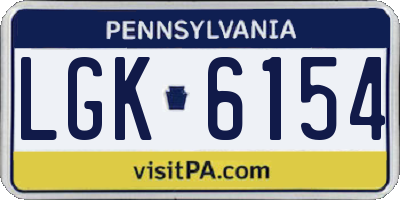 PA license plate LGK6154