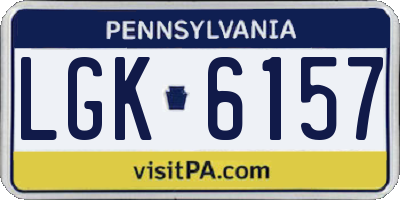 PA license plate LGK6157