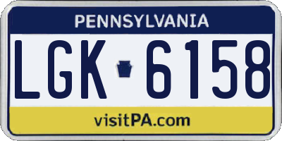 PA license plate LGK6158