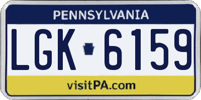 PA license plate LGK6159