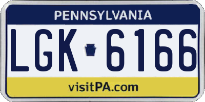 PA license plate LGK6166
