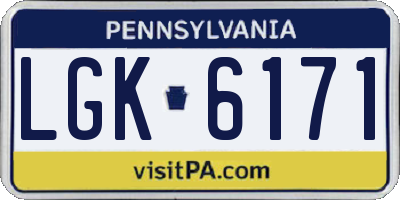 PA license plate LGK6171