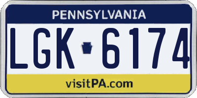 PA license plate LGK6174