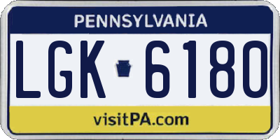 PA license plate LGK6180