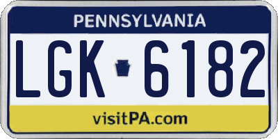 PA license plate LGK6182