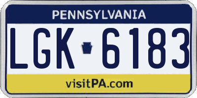 PA license plate LGK6183