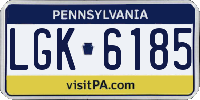 PA license plate LGK6185