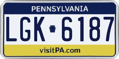 PA license plate LGK6187