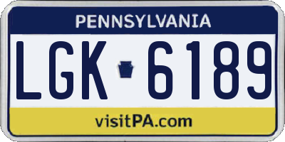 PA license plate LGK6189