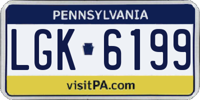 PA license plate LGK6199