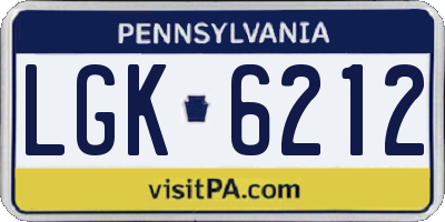PA license plate LGK6212