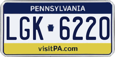 PA license plate LGK6220