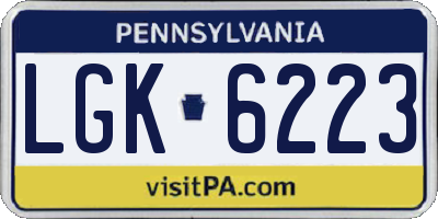 PA license plate LGK6223