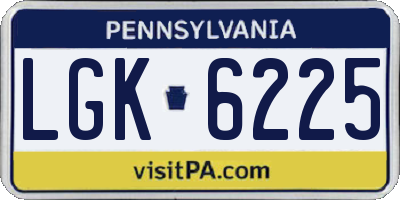 PA license plate LGK6225