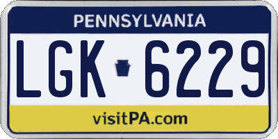 PA license plate LGK6229