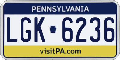 PA license plate LGK6236