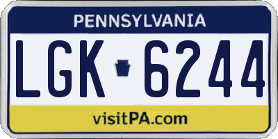 PA license plate LGK6244