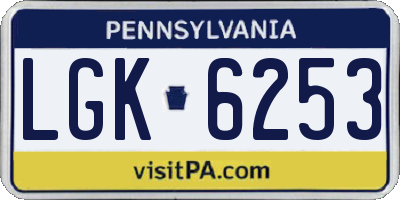 PA license plate LGK6253