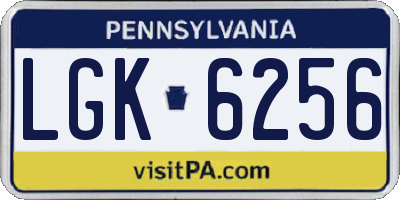 PA license plate LGK6256