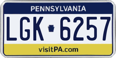 PA license plate LGK6257