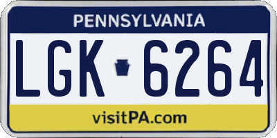 PA license plate LGK6264