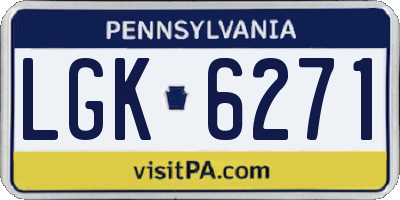 PA license plate LGK6271