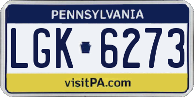 PA license plate LGK6273