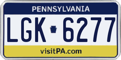 PA license plate LGK6277